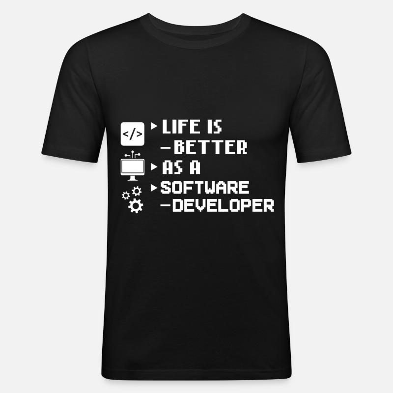 Software Entwicklung Softwareentwickler Entwickler - Männer Slim Fit T-Shirt - Schwarz