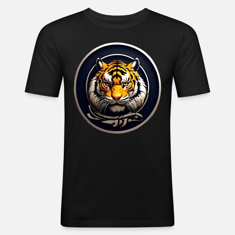 Tiger - Männer Slim Fit T-Shirt - Schwarz