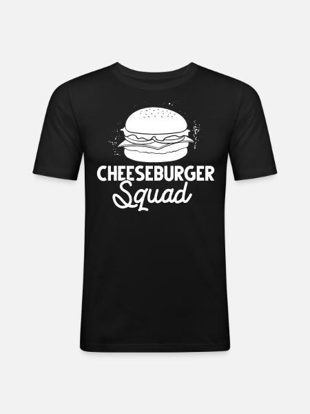Cheeseburger Cheese Sandwich Hamburger - Men's Slim Fit T-Shirt - black