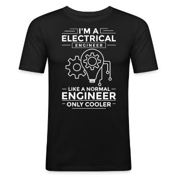 Electrical Engineering Engineer Research Development - Men's Slim Fit T-Shirt - black - Front - Nik (191cm)