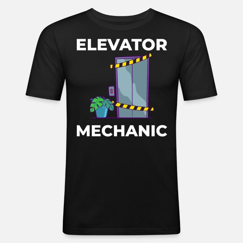 Technicien d’ascenseur Élévateur élévateur - T-shirt près du corps Homme - noir
