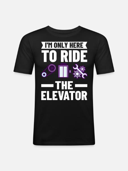 Elevator Elevator Tekniker Elevator Elevator Elevator - Herre Slim Fit T-Shirt - sort