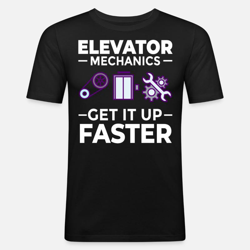 Technicien d’ascenseur Élévateur élévateur - T-shirt près du corps Homme - noir