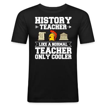 Geschichte Lehrer Lektion Professor Historiker - Männer Slim Fit T-Shirt - Schwarz - Vorne - Nik (191cm)