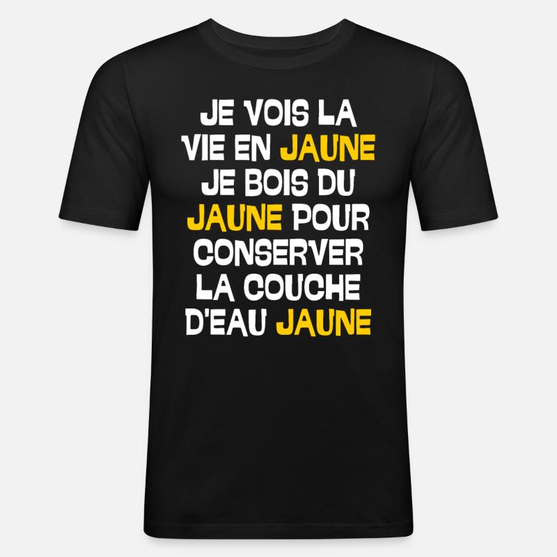 du jaune pour conserver la couche d'eau jaune - T-shirt près du corps Homme - noir