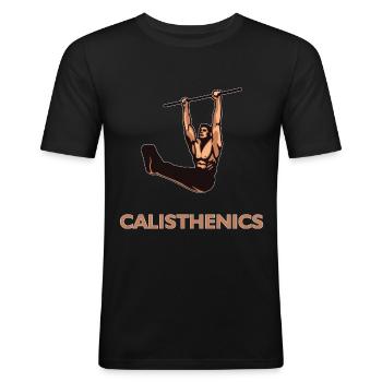 gymnastique suédoise - T-shirt près du corps Homme - noir - Devant - Nik (191cm)