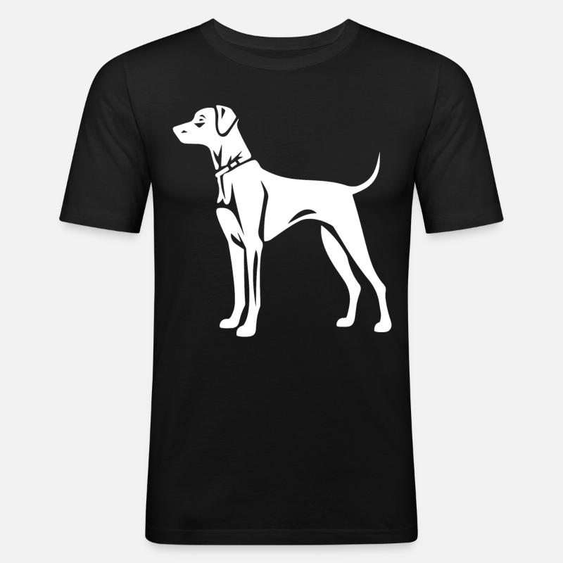 Great Dane Hund Silhouette - Männer Slim Fit T-Shirt - Schwarz