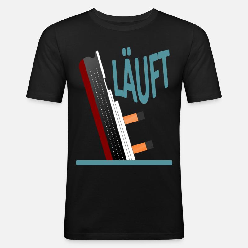 Läuft-Titanic-Version 2 - Männer Slim Fit T-Shirt - Schwarz