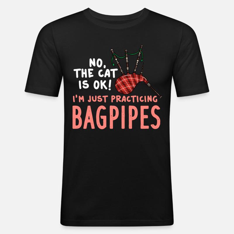 Dudelsack Sackpfeife Bockpfeife Sackpfeifer - Männer Slim Fit T-Shirt - Schwarz