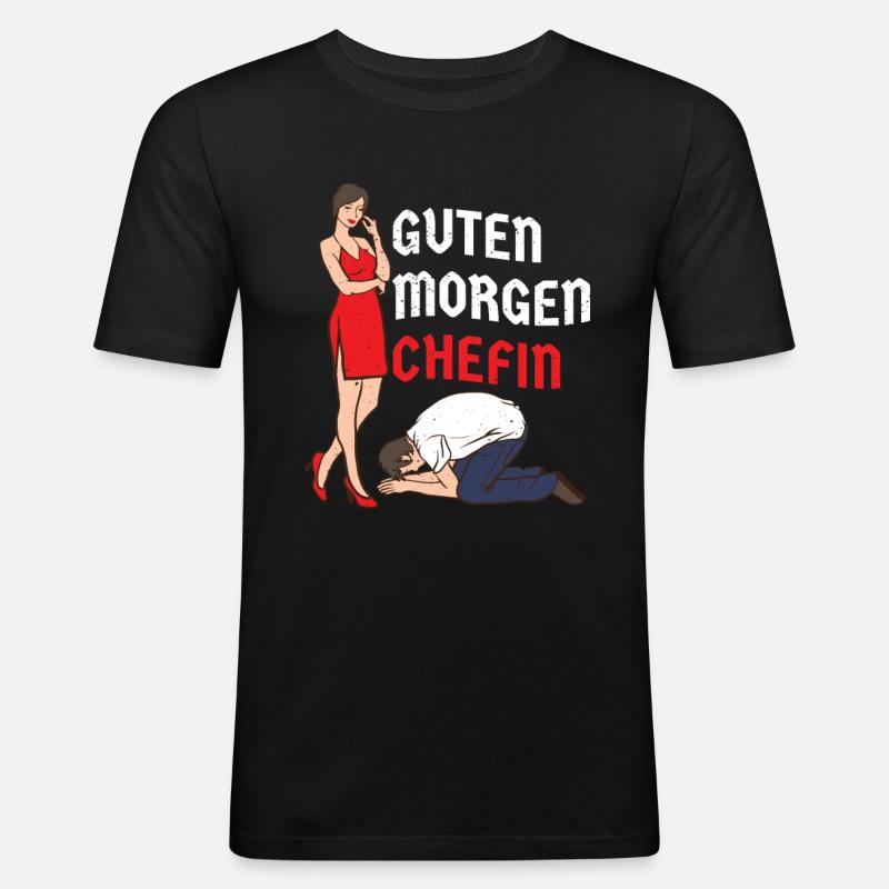 Ehemann Ehefrau Hochzeittag Guten Morgen Chefin - Männer Slim Fit T-Shirt - Schwarz