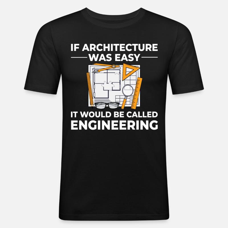 Architecture Designer Engineering House Architect - Men's Slim Fit T-Shirt - black