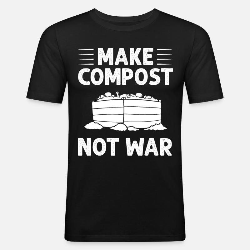 Kompostierung Kompost Wurm Abfall - Männer Slim Fit T-Shirt - Schwarz