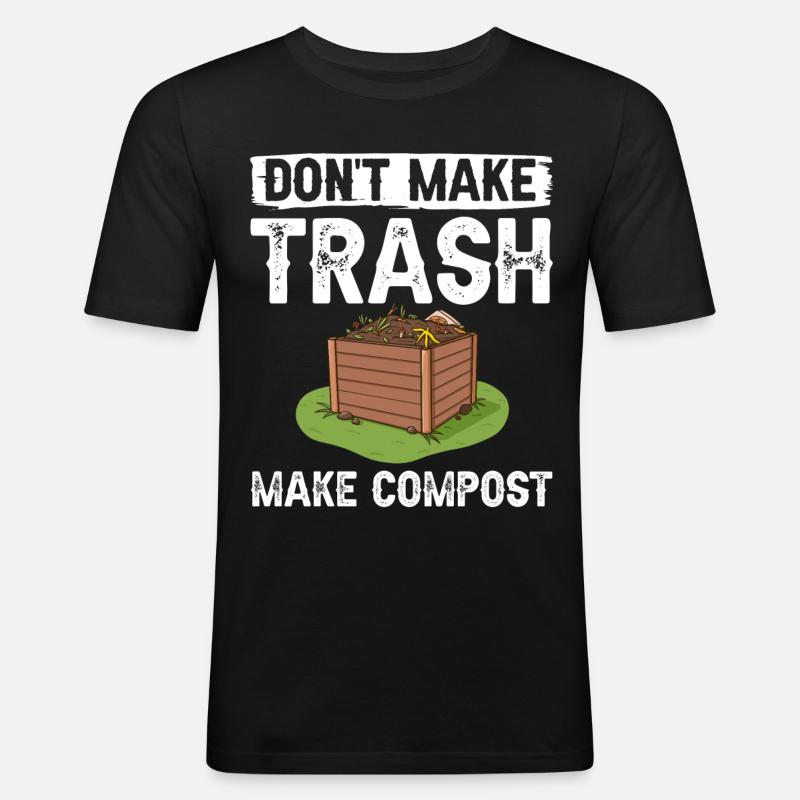 Kompostierung Kompost Wurm Abfall - Männer Slim Fit T-Shirt - Schwarz