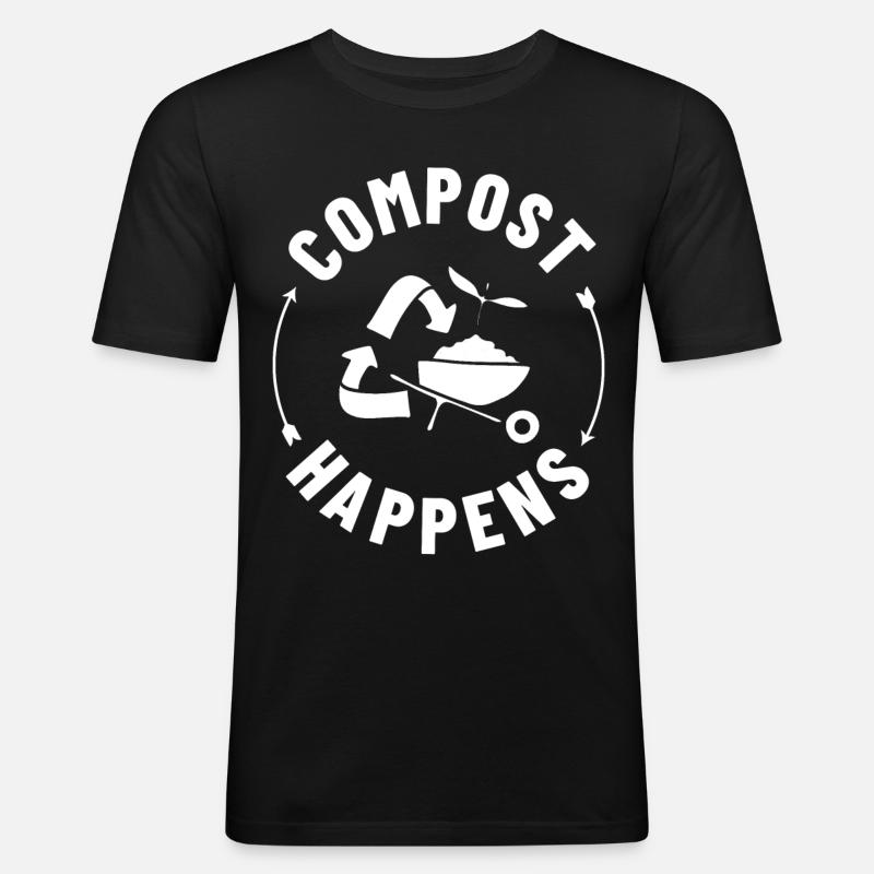 Kompostierung Kompost Wurm Abfall - Männer Slim Fit T-Shirt - Schwarz