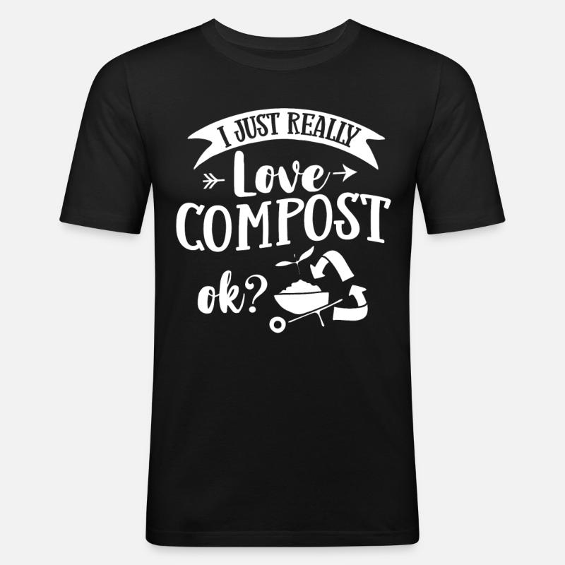 Kompostierung Kompost Wurm Abfall - Männer Slim Fit T-Shirt - Schwarz