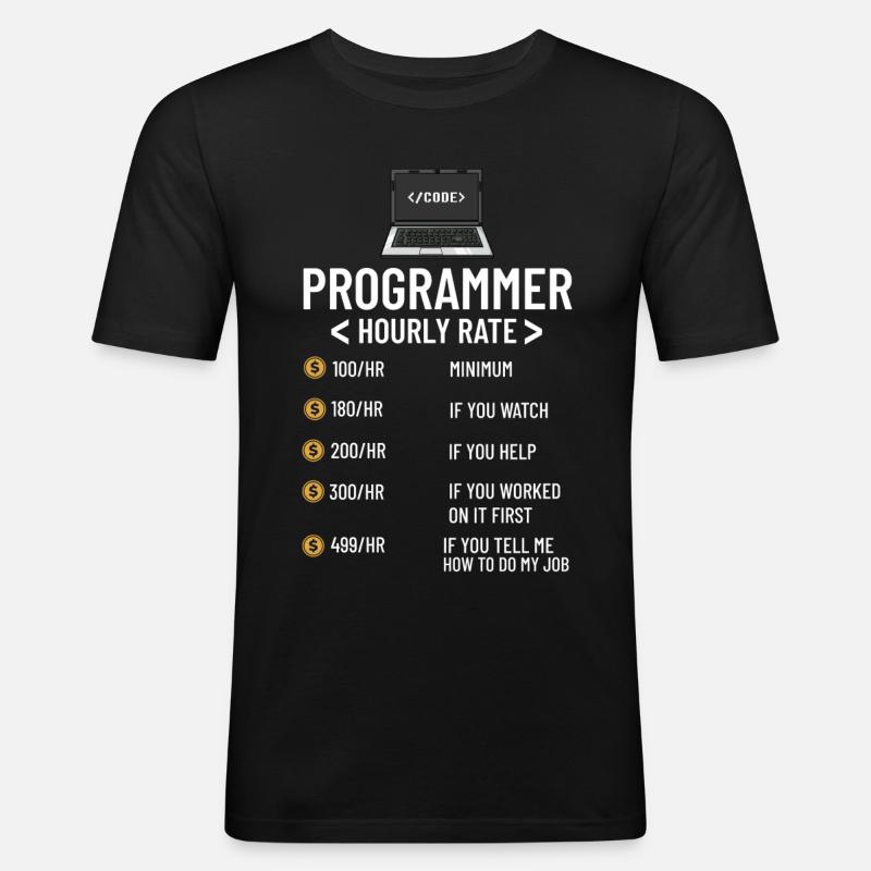Programmierer Programmieren Computerentwickler Pc - Männer Slim Fit T-Shirt - Schwarz