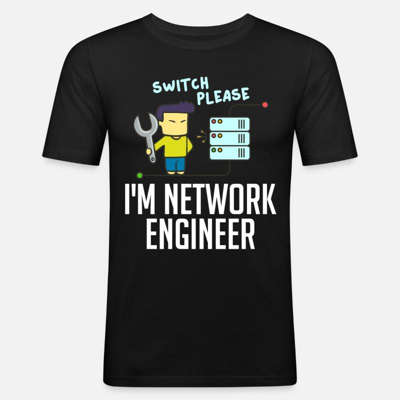 Netzwerkingenieur Network Engineer Computer - Men's Slim Fit T-Shirt - black