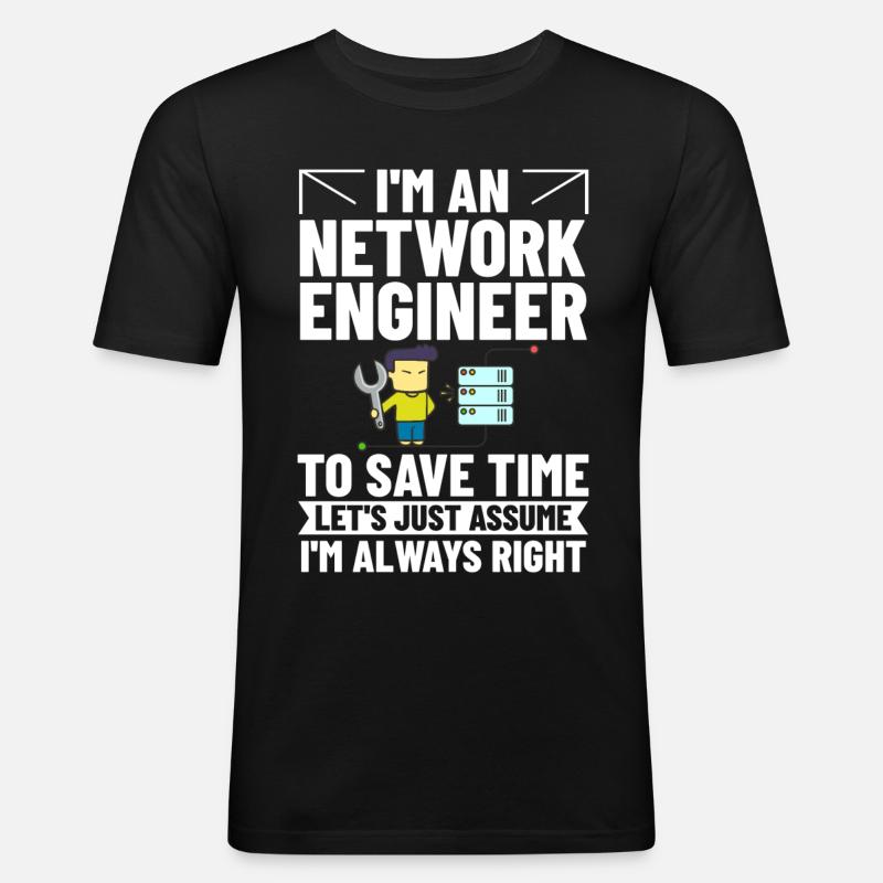 Netzwerkingenieur Network Engineer Computer - Men's Slim Fit T-Shirt - black