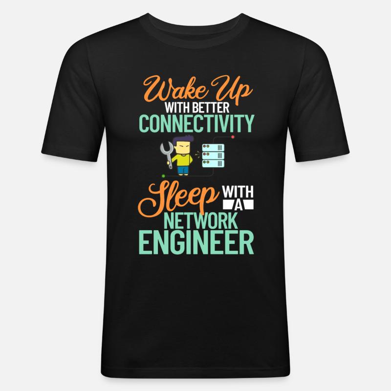 Netzwerkingenieur Network Engineer Computer - Männer Slim Fit T-Shirt - Schwarz
