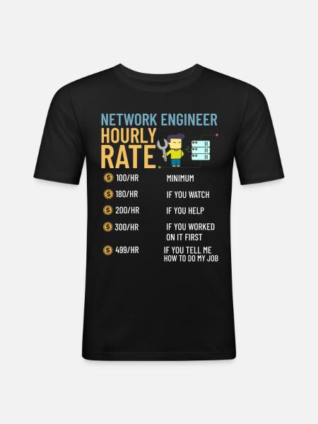 Netzwerkingenieur Network Engineer Computer - Men's Slim Fit T-Shirt - black