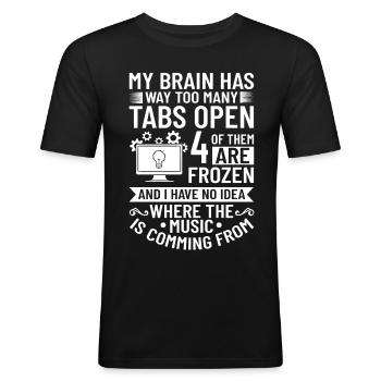 Software Entwicklung Softwareentwickler Entwickler - Männer Slim Fit T-Shirt - Schwarz - Vorne - Nik (191cm)