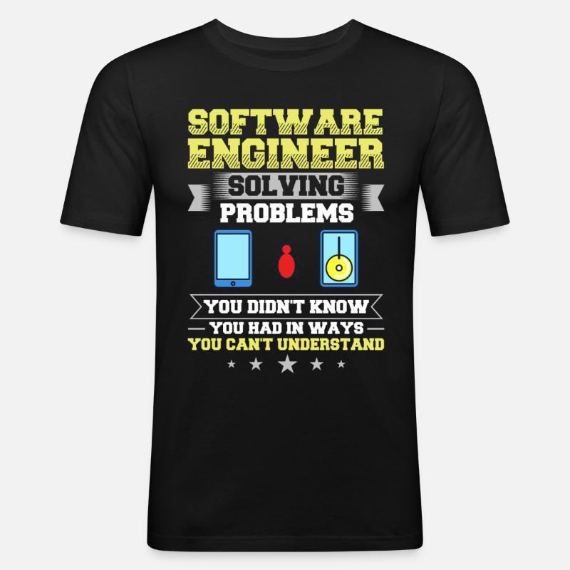 Software Engineering Softwaretechnik Ingenieur - Männer Slim Fit T-Shirt - Schwarz