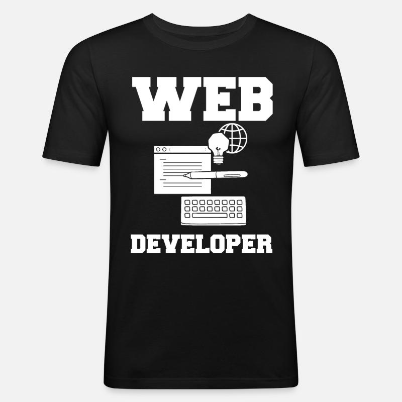 Web Entwicklung Webentwickler Entwickler Manager - Männer Slim Fit T-Shirt - Schwarz