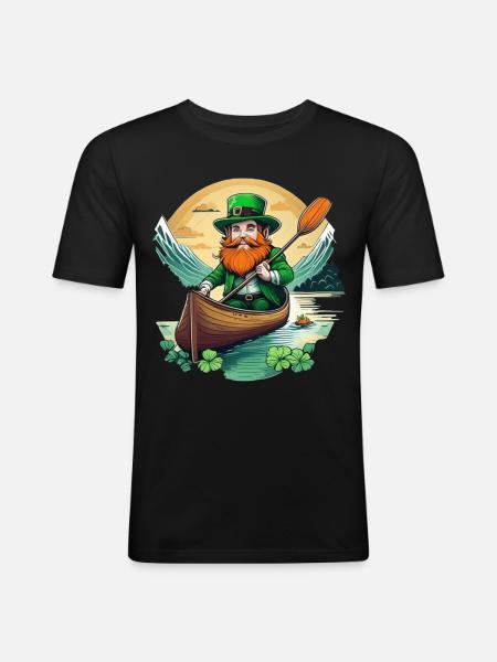 Kayak Trèfle de la Saint-Patrick - T-shirt près du corps Homme - noir