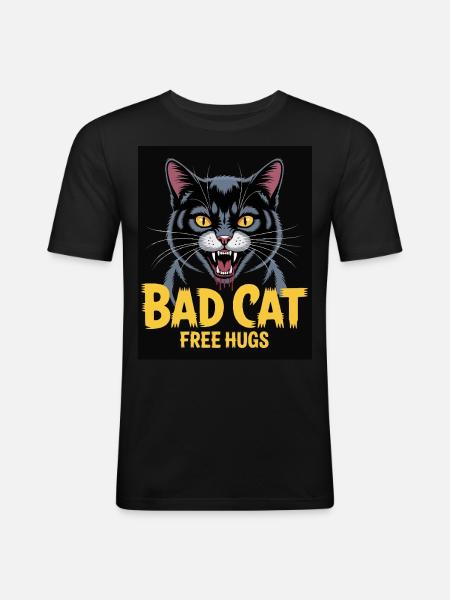 Chat Câlin Mortel - T-shirt près du corps Homme - noir