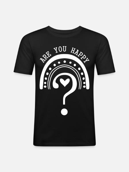 Are you happy? - Men's Slim Fit T-Shirt - black