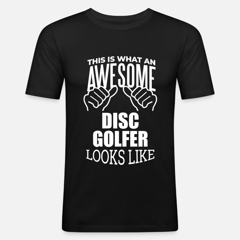 Discgolf - Männer Slim Fit T-Shirt - Schwarz