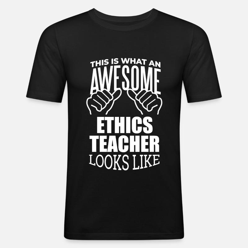 Ethik - Männer Slim Fit T-Shirt - Schwarz