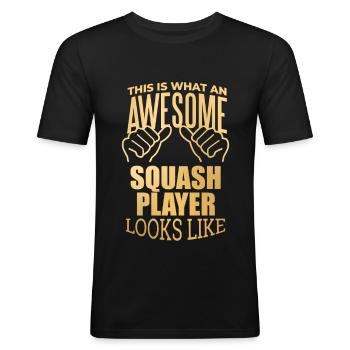 Squash - Men's Slim Fit T-Shirt - black - Front - Nik (191cm)
