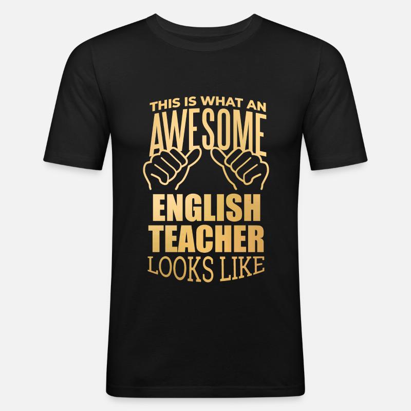 Englisch - Männer Slim Fit T-Shirt - Schwarz