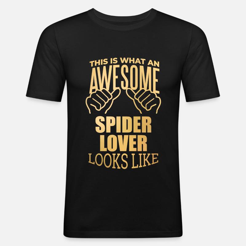 Spinne - Männer Slim Fit T-Shirt - Schwarz