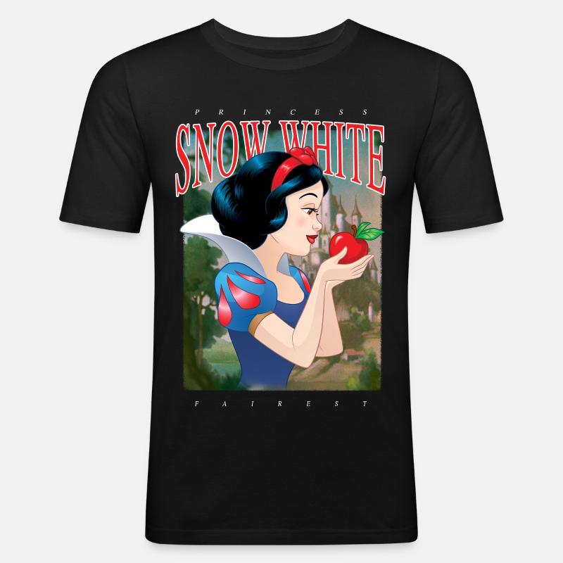 Schneewittchen Profilansicht Mit Rotem Apfel - Männer Slim Fit T-Shirt - Schwarz