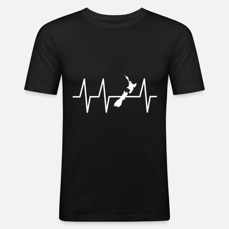 Neuseeland! - Männer Slim Fit T-Shirt - Schwarz