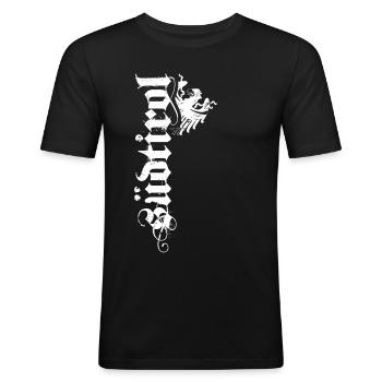 Südtirol Shirt Südtiroler Adler Wappen Tirol Retro - Männer Slim Fit T-Shirt - Schwarz - Vorne - Nik (191cm)