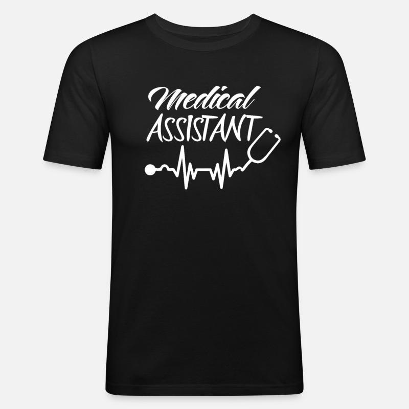 Medizinischer Assistent Gesundheitswesen Assistenz - Männer Slim Fit T-Shirt - Schwarz