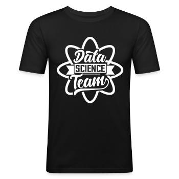 Team Datenwissenschaft Datenwissenschaftler Daten - Männer Slim Fit T-Shirt - Schwarz - Vorne - Nik (191cm)