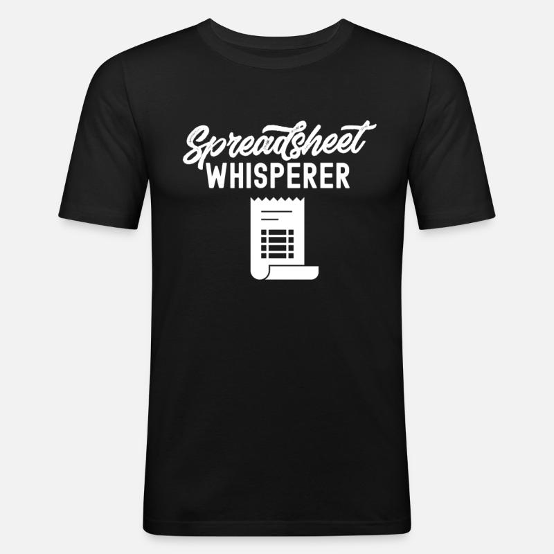 Spreadsheet Flüsterer Tabelle Buchhalter Arbeit - Männer Slim Fit T-Shirt - Schwarz
