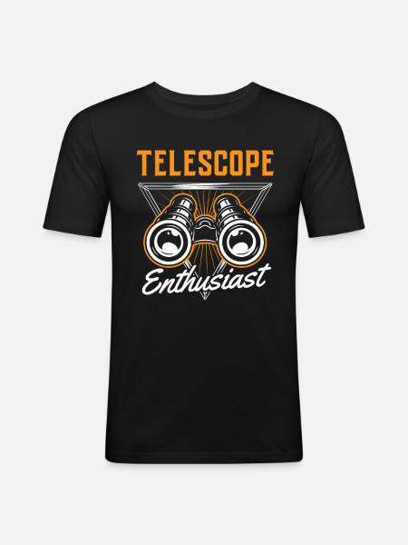 Telescope Enthusiast Universe Stars Space - Men's Slim Fit T-Shirt - black