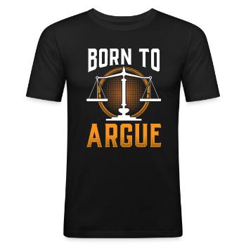 Né pour plaider avocat avocat - T-shirt près du corps Homme - noir - Devant - Nik (191cm)