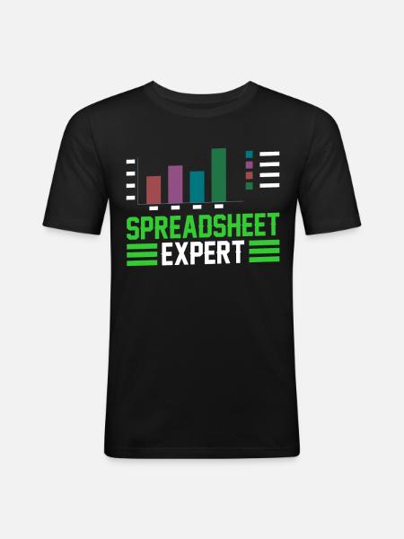 Tableur Expert Table Comptable - T-shirt près du corps Homme - noir