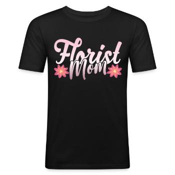 Florist Mama Florist Flower Shop Flower Plant - Men's Slim Fit T-Shirt - black - Front - Nik (191cm)