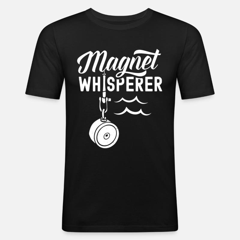 Magnetflüsterer Magnetfischen Magnetfischer - Männer Slim Fit T-Shirt - Schwarz