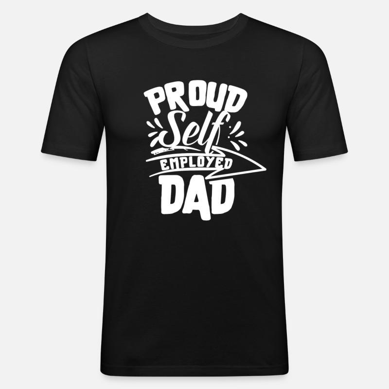 Stolzer Selbständiger Vater Selbstständig - Männer Slim Fit T-Shirt - Schwarz