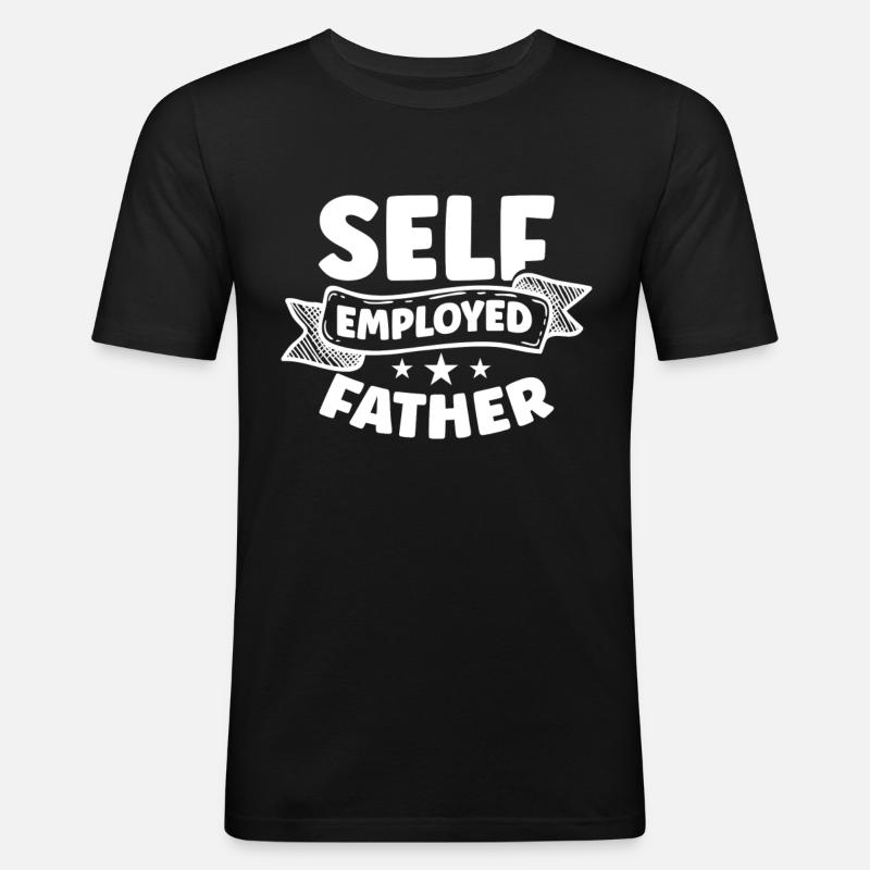 Selbständiger Vater Freelancer Selbstständig - Männer Slim Fit T-Shirt - Schwarz