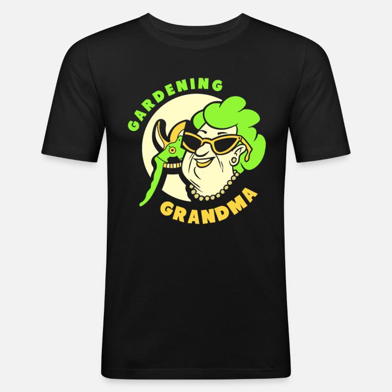 Gartenarbeit Oma Garten Gärtnerin Großmutter - Männer Slim Fit T-Shirt - Schwarz