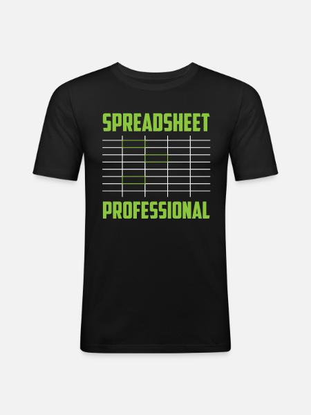 Spreadsheet Profi Arbeit Tabelle Buchhalter - Männer Slim Fit T-Shirt - Schwarz